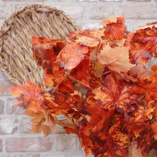 Artificial Maple Leaves Orange Artificial Leaves